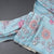 Semi Raw Silk Sky Blue Printed Saree With Floral Creeper Design