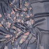 Satin Silk Grey Floral Printed Saree
