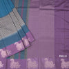 Raw Silk Peacock Blue Printed Saree