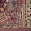 Semi Linen Maroon Printed Saree 03