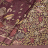Semi Linen Maroon Printed Saree 03