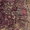Semi Linen Maroon Printed Saree 03