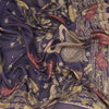 Semi Linen Dark Purple Printed Saree