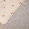 Linen Cream Floral Thread Work Saree 04