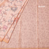 Semi Raw Silk Peach Printed Saree With Floral Creeper Design 02