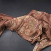 Tissue Copper Saree With Painted Zari Thread And Mirror Work