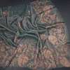 Tissue Sage Green Saree With Painted Zari Thread And Mirror Work