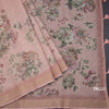 Linen Rose Pink Saree With Floral Painted Sequence Work