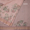 Linen Rose Pink Saree With Floral Painted Sequence Work