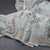 Linen Light Blue Saree With Floral Painted Sequence Work