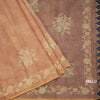Linen Peach Saree With Painted Zari Thread Work