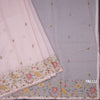 Kota Light Pink Floral Thread Work Saree