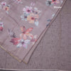 Semi Linen Brown Floral Printed Saree 04