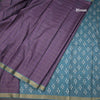 Raw Silk Purple Zari Checked Saree And Zari Border