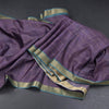 Raw Silk Purple Zari Checked Saree And Zari Border