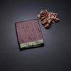 Raw Silk Cinnamon Brown Zari Checked Saree And Zari Border