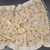 Semi Linen Sandal Floral Printed Saree 03