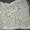 Semi Linen Pista Green Floral Printed Saree 02