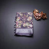 Semi Linen Violet Floral Printed Saree 02