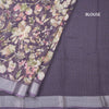 Semi Linen Violet Floral Printed Saree 02