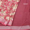 Semi Linen Reddish Pink Floral Printed Saree