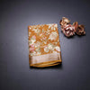 Semi Linen Mustard Yellow Floral Printed Saree