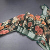 Semi Linen Dark Green Floral Printed Saree