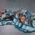 Semi Linen Teal Blue Floral Printed Saree 02