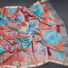 Semi Raw Silk Rust Orange Floral Printed Saree And Ribbon Border