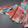Semi Raw Silk Rust Orange Floral Printed Saree And Ribbon Border