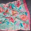 Semi Raw Silk Light Blue Floral Printed Saree And Ribbon Border