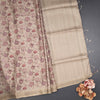 Raw Silk Beige Floral Printed Saree