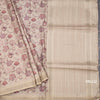 Raw Silk Beige Floral Printed Saree
