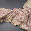 Raw Silk Beige Floral Printed Saree