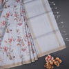Raw Silk Light Lavender Floral Printed Saree