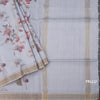 Raw Silk Light Lavender Floral Printed Saree