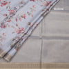 Raw Silk Light Lavender Floral Printed Saree