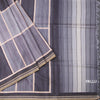 Raw Silk Elephant Grey Box Design Saree