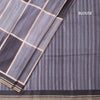 Raw Silk Elephant Grey Box Design Saree