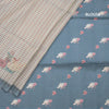 Raw Silk Multi Colour Checked Saree With Paint Work 03