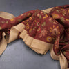 Semi Linen Maroon Floral Printed Saree