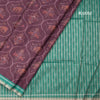 Raw Silk Dark Brown Ikkat Printed Saree 02
