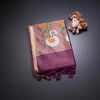 Raw Silk Magenta Purple Saree With Paint Work