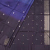 Raw Silk Dark Purple Saree With Zari Buttas
