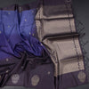 Raw Silk Dark Purple Saree With Zari Buttas