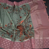 Kota Pista Green Floral Paint Work Saree