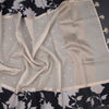 Kota Cream Saree With Zari Buttas And Printed Border