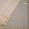 Linen Light Sandal Saree With Painted Zari Thread Work