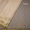 Linen Light Sandal Saree With Painted Zari Thread Work 02