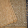 Linen Gold Saree With Painted Zari Thread Work